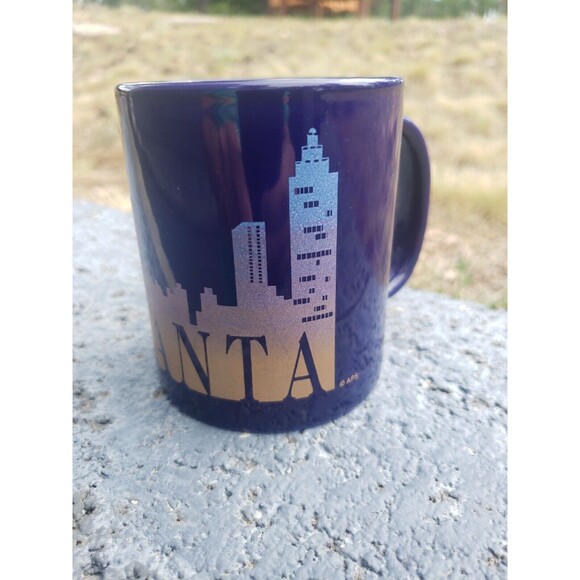 Atlanta Georgia USA Coffee Tea Mug Cup Cityscape Blue Gold with Handle Skyline - Picture 7 of 16